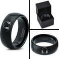 thumbnail image 4 of Tungsten Audiophile Audio Music Love Band Ring 8mm Men Women Comfort Fit Black Dome Polished, 4 of 4