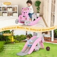 thumbnail image 4 of Topbuy 5 in 1 Toddler Slide Rocking Toy Rocking Horse Playset with Slide Basketball Hoop Ring Toss Game Pink, 4 of 9