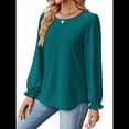 thumbnail image 1 of Camisas de Larga Abullonada para Mujer, Blusas Casuales, Blusas Elegantes, Túnicas, Moda de Otoño 2025, Conjuntos Holgados de Moda Azul Pavo Real M, 1 of 10