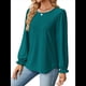 thumbnail image 1 of Camisas de Larga Abullonada para Mujer, Blusas Casuales, Blusas Elegantes, Túnicas, Moda de Otoño 2025, Conjuntos Holgados de Moda Azul Pavo Real M, 1 of 10