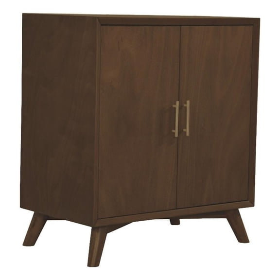 Alpine Furniture Flynn Small Bar Cabinet in Walnut