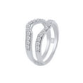 thumbnail image 3 of Round White Cubic Zirconia Solitaire Enhancer Guard Ring 10k White Gold Ring Size - 10.5, 3 of 3