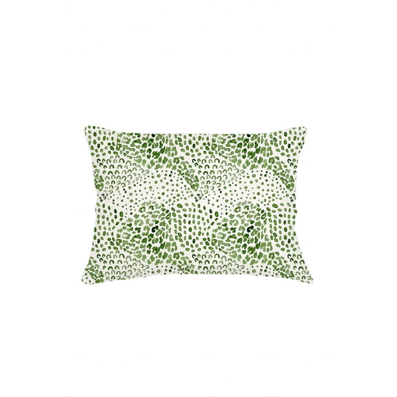 Green Cheetah Velvet Pillow 14x20 Down