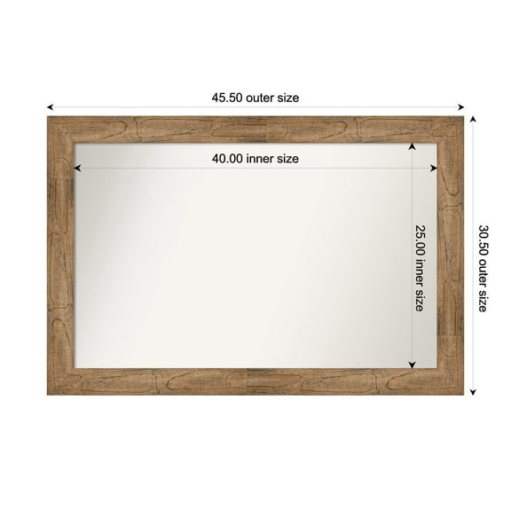 Amanti Art Custom Wall and Bathroom Mirror (30.5 x 45.5 in.), Owl Brown Frame