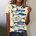 thumbnail image 2 of Xinsrenus Summer Tshirts for Women Graphic Vintage Casual Boho Tops Short Sleeve Round Neck Loose Printed Pullover Beach Vacation Travel Tee, XXL, 2 of 5