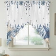 thumbnail image 2 of Blue Starfish Coastal Swag Valances for Windows, Kitchen Window Curtains Over Sink, Eucalyptus Summer Nautical Shell Ocean Window Treatment Curtains for Living Room/Bedroom 2 Panel Sets 36"x45", 2 of 8