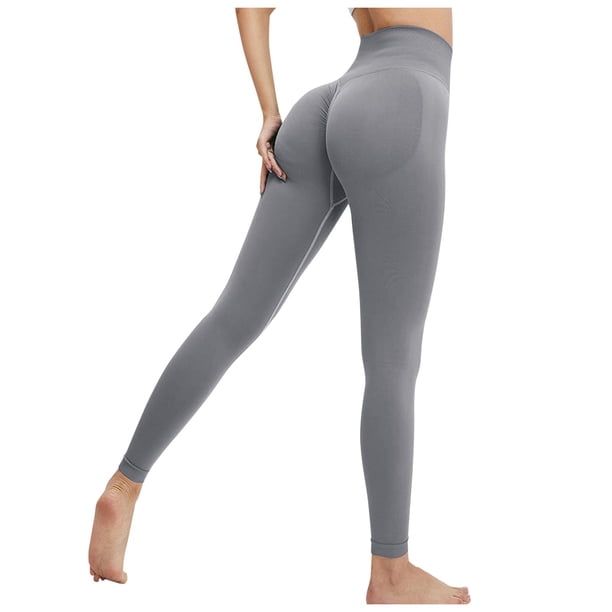 Pantalones de yoga sin costuras para mujer, color melocotón, de nylon y spandex, de cintura alta, para fitness, running, yoga y uso diario
