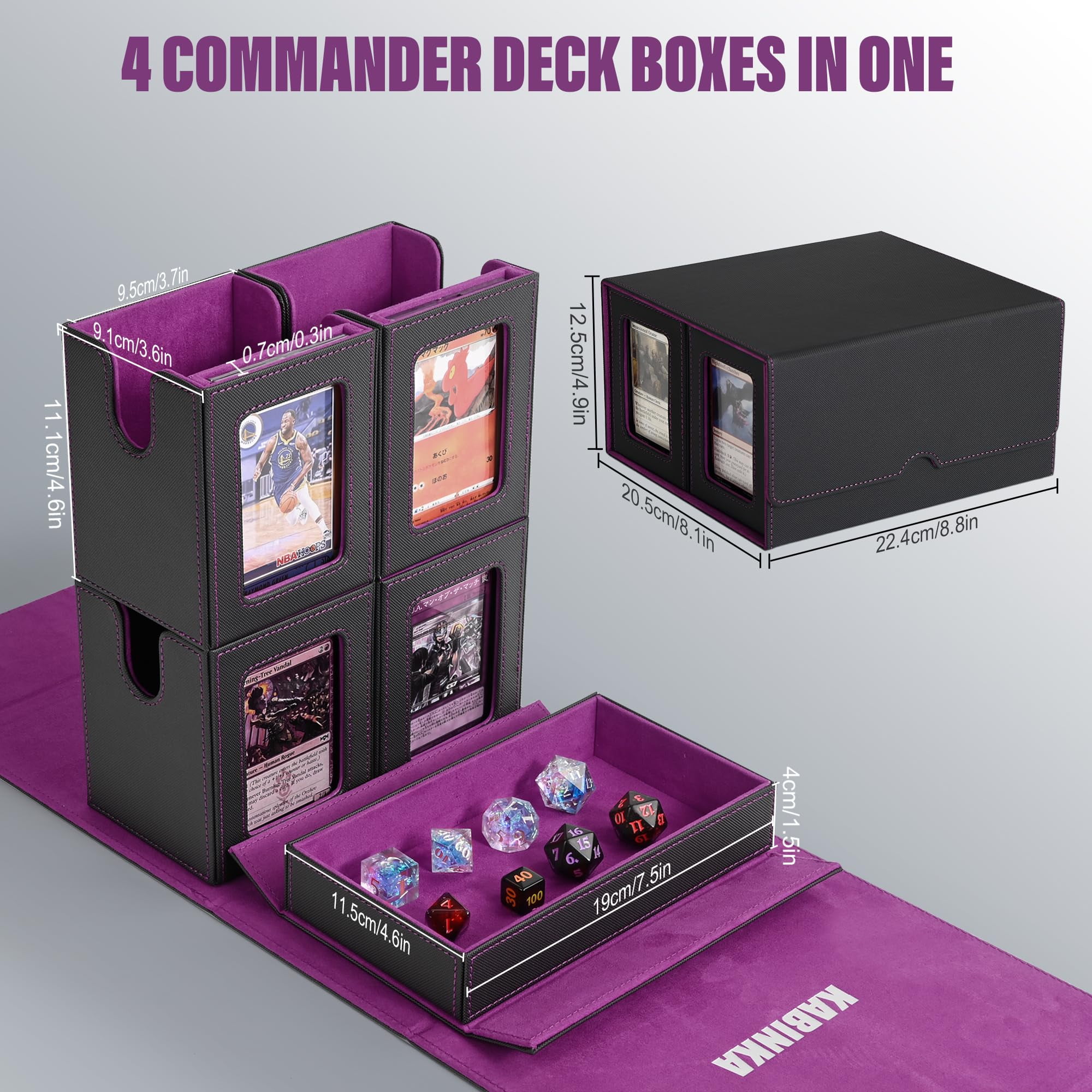 MTG Deck Box with Commander Display -Patented Design, 5 in 1