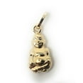 thumbnail image 4 of Ioka-14K Yellow Gold Plain Buddha Charm Pendant with 1.1mm Wheat Chain Necklace - 22", 4 of 6