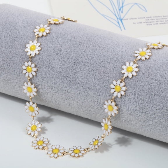 1 Set Daisy Flower Necklace Bracelet and Earring Pendant Women Daisy Jewelries