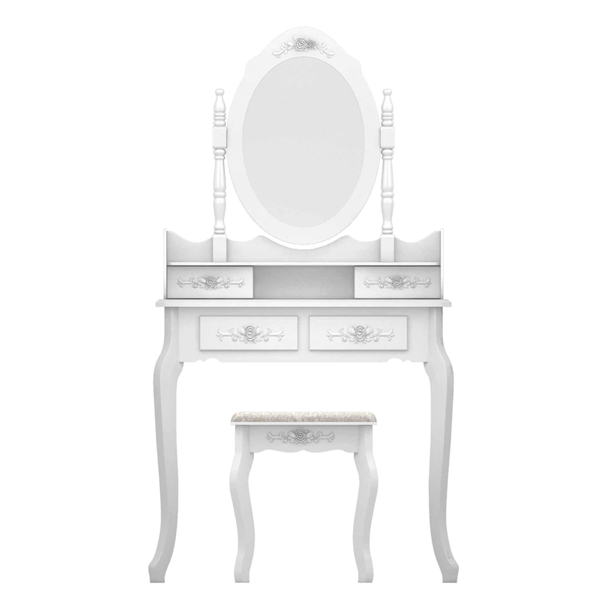 Lowestbest LED Dresser Vanity Table, Dresser Desk with Single Mirror 4 Drawer Dresser Vanity Table for Girl Women Lowestbest LED Dresser Vanity Table, Dresser Desk with Single Mirror 4 Drawer Dresser Vanity Table for Girl Women