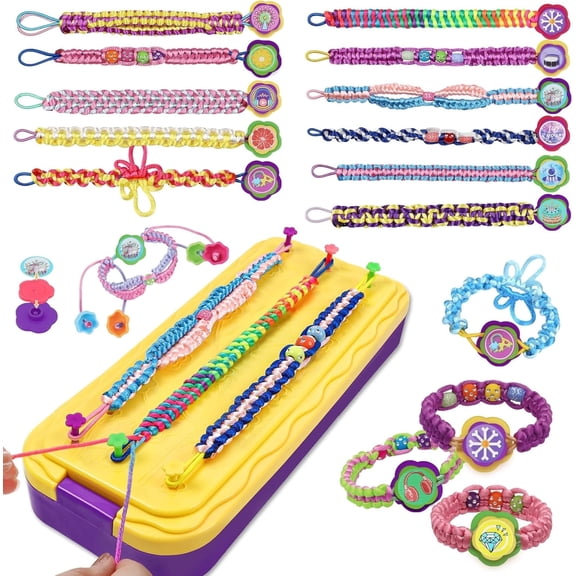 CandWuom Friendship Bracelet Making Kit for Girls Jewelry Weaving Toys, Best Gifts Present Ideas for Girl Age 7 8 9 10 11 12 Year Old (Yellow)