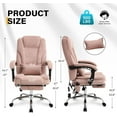 thumbnail image 3 of Executive Office Chair with Massage & Heat, Comfy Reclining Ergonomic Soft Fabric Home Gaming Chair, Wide Seat Heavy Duty Big and Tall Office Chairs 500LBS with Foot Rest & Lumbar Support Pillow, Pink, 3 of 18