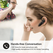 New Bee 2PC Bluetooth Headphones V5.0 Wireless (24H Talk Time/180D Standby) w/Mic, Dual Device Connectivity for iPhone/Android/Samsung/Laptop, Business Trucker Headsets,Black