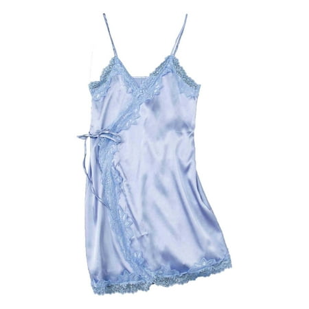 

Gubotare Crotchless Lingerie For Women See Through Lingerie V-Neck Lace Bodysuit Lingerie Women One Piece Body Suit Blue L