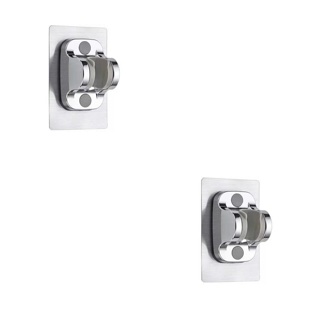 Yuarrent Cabezal de ducha Soporte de pared Placa de base fija Estante de rociador ajustable Hogar Apartamento Dormitorio Gimnasio Spa Baño Accesorio de Plata 2piezas Yuarrent CBP444428
