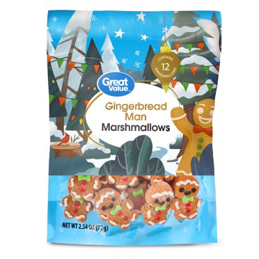 Great Value Gingerbread Man Marshmallows, 2.54 oz, 12 Count