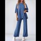 thumbnail image 5 of Traje Informal de Dos Piezas para Mujer, Ideal para Viajes y Vacaciones. Azul L, 5 of 9