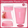 thumbnail image 4 of JJEAN-100 Pack Pink Plastic Cups, 16 oz Pink Disposable Cups, pink Solo Cups Heavy Duty for Party Birthday Wedding Picnic Easter Party, 4 of 4