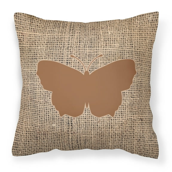 Carolines Treasures BB1045-BL-BN-PW1818 Butterfly Burlap and Brown Canvas Fabric Decorative Pillow BB1045 18H x18W