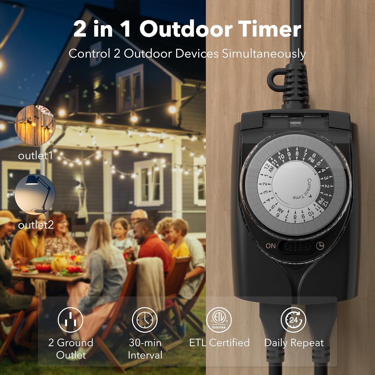 HBN 24-Hour Mechanical Outlet Timer photo 5