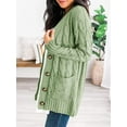 thumbnail image 2 of DOPI Women's Open Front Cardigan Sweaters Fashion Button Down Cable Knit Chunky Outwear Coats, 2 of 6