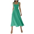 thumbnail image 1 of Kcodviy Robe Chemise Ajustée Décontractée à Bretelles Épaisses pour Femmes, Couleur Unie, Été, 1 of 9