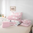 thumbnail image 6 of jejeloiu Cute Animal Rabbit 7 Pieces Bedding Comforter Set,Kawaii Loves Birds Full Bedding Set,White Pink Fitted Sheet Flat Sheet For Girl,Microfiber Bedroom Decor Reversible, 6 of 8
