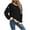 Black, variant on Duoif Womens Sweatshirt, Women's Contrast Trim Sweatshirt - Lightweight Crewneck Pullover Sweatshirt for Women Black L