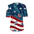 thumbnail image 4 of SELONE Womens Patriotic T Shirts Independence Day Womens Tops Dressy Casual Fashion Female Round Neck Loose T Shirt Tops Plus Size Patriotic Clothing Perfect for Independence Day Dark Blue XL, 4 of 7