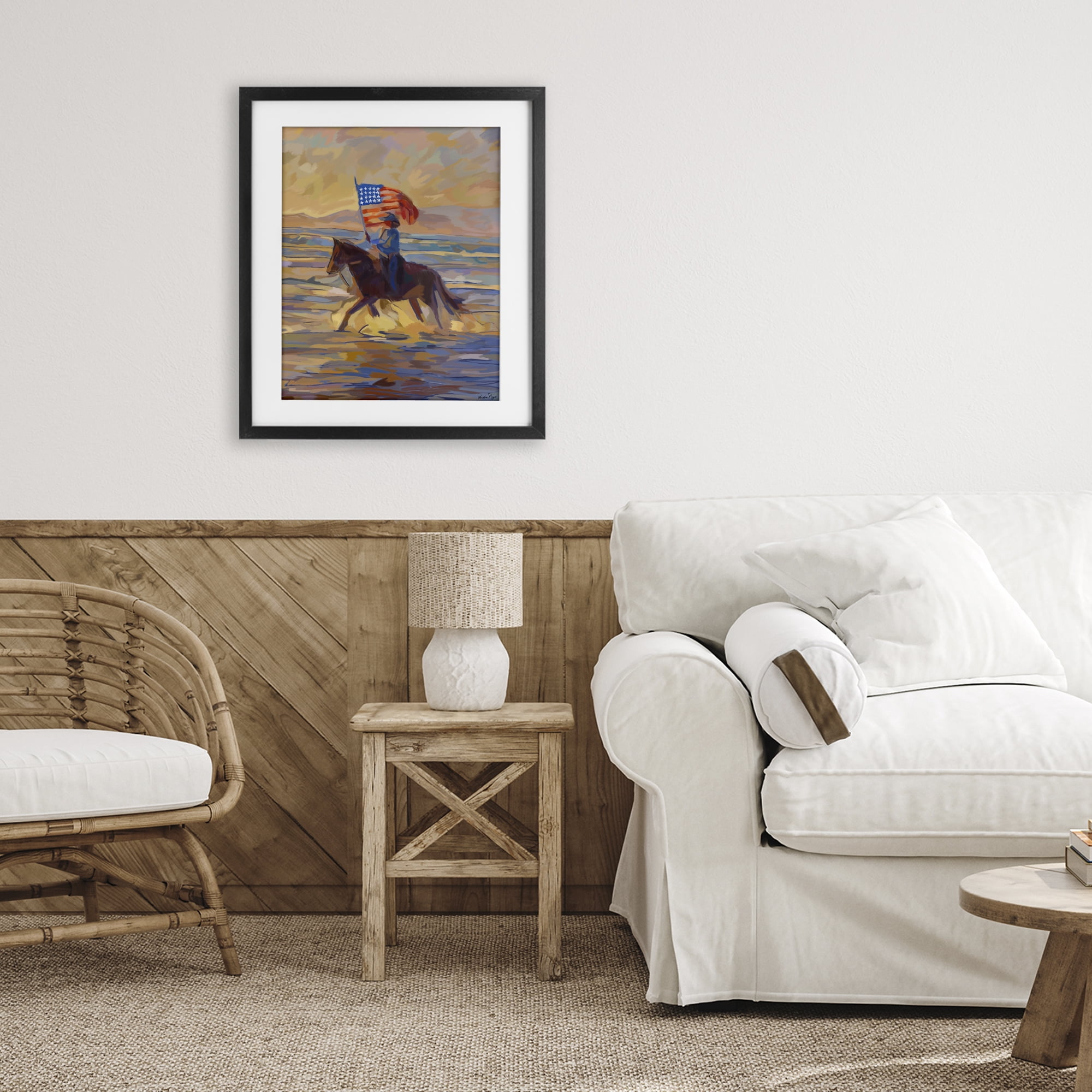 Stupell Industries American Cowgirl Abstraction Black Framed Print Under Glass, design by Amelia Noyes