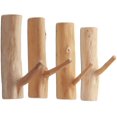 thumbnail image 4 of Ganchos de pared de rama de árbol de madera, ganchos para abrigos de madera montados en la pared, ganchos adhesivos decorativos rústicos, llavero, toallero, paquete de 4 (ancho 3 cm-4 cm) kaili Sencillez, 4 of 4