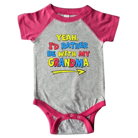 

Inktastic Yeah I d Rather be with My Grandma in Red Yellow and Blue Gift Baby Boy or Baby Girl Bodysuit