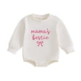 thumbnail image 3 of mgoYE Mama's Bestie Matching Outfit Newborn Baby Girl Long Sleeve Romper Toddler Girl Pullover Sweatshirt Top(White,0-3 Months), 3 of 5