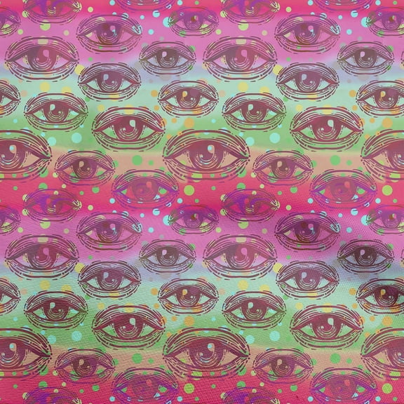 oneOone Polyester Spandex Pink Fabric Conversational Eye Craft Projects Decor Fabric Printed By The Yard 56 Inch Wide