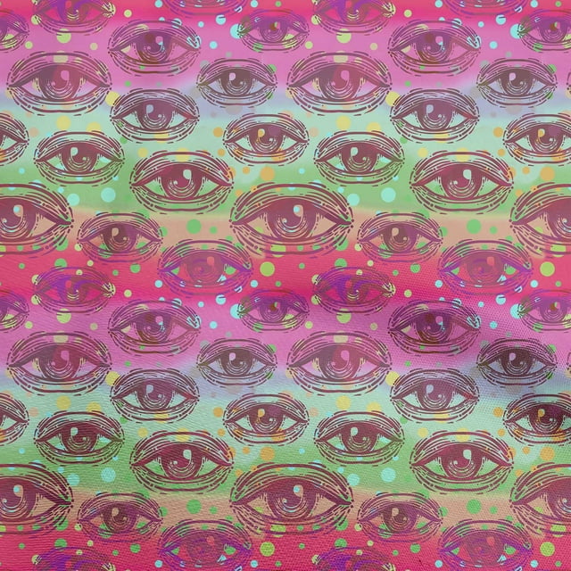 oneOone Viscose Jersey Pink Fabric Conversational Eye Craft Projects Decor Fabric Printed By The Yard 60 Inch Wide