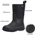 thumbnail image 2 of MCIKCC Kids Waterproof Rubber Rain/Snow Boots for Toddler Boys & Girls, Black, 7, 2 of 6