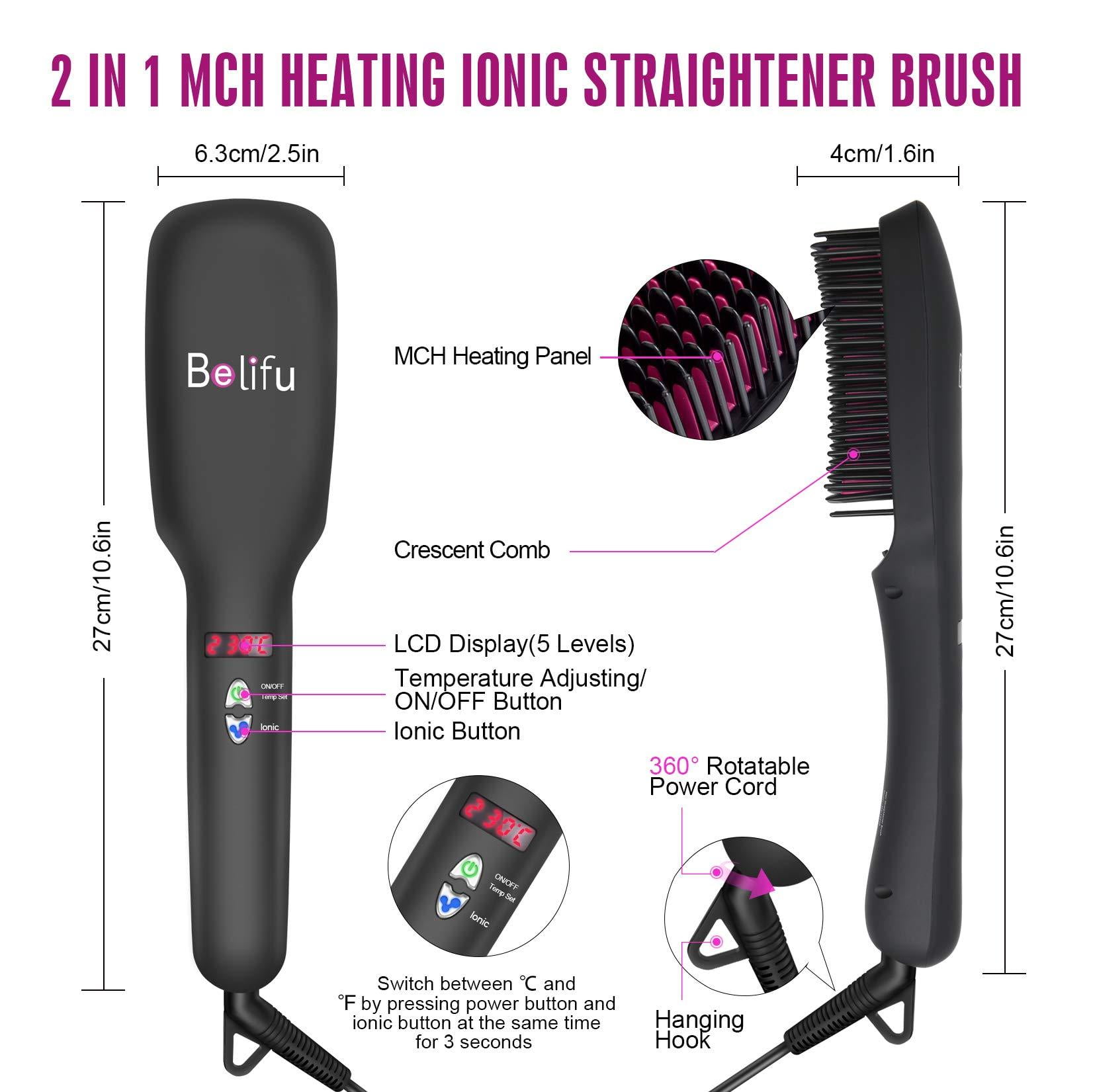 belifu hair straightening brush