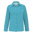 thumbnail image 4 of Cqxid525 Ladies Tops And Blouses Women Cotton Shirt Printed Fashion Button Down Shirts Casual Tops Long Sleeve Blouse Blue L, 4 of 4