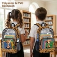 thumbnail image 3 of FKELYI Cartoon Giraffe Print Clear Backpacks for Elementary Student 17 Inch Schoolbag Transprent School Bookbag Boys Girls Casual Daypack Lightweight Travel Bags, 3 of 7