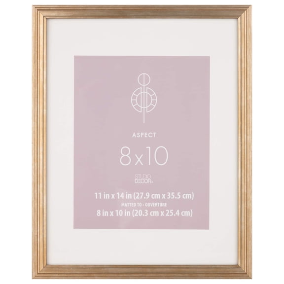 Studio Decor Aspect 8" x 10" Gold Narrow Frame with Mat