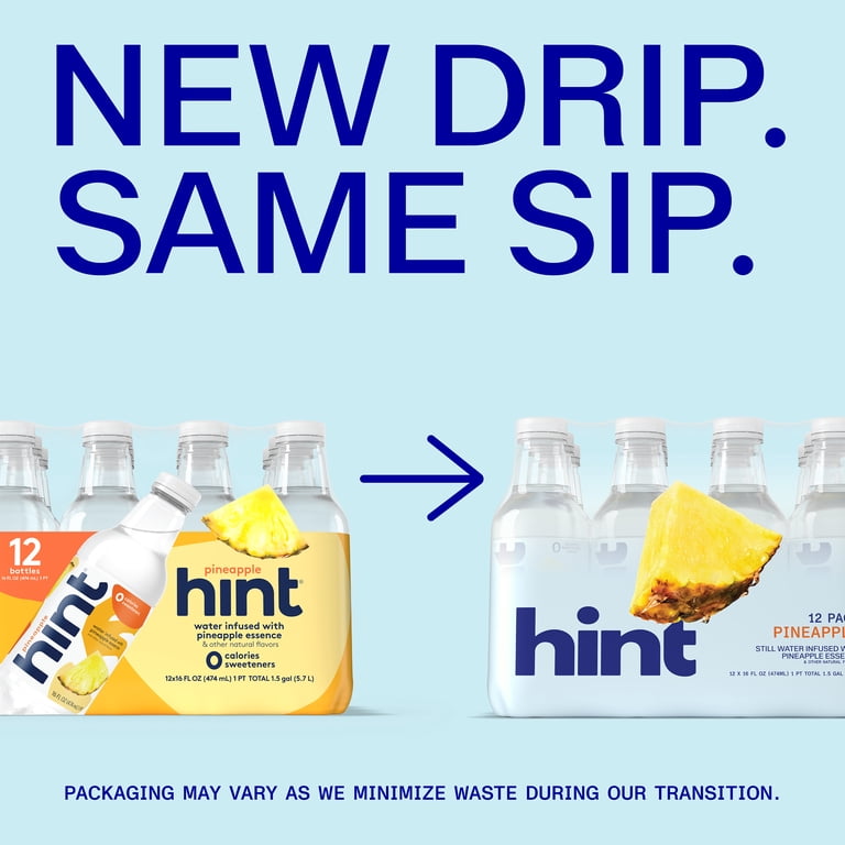 Hint Pineapple Flavored Water, 16 fl oz, 12 Pack Bottles photo 2