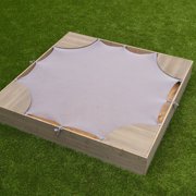 KidKraft Wooden Backyard Sandbox with Corner Seating and Mesh Cover