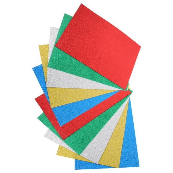 10 Pcs Sponge Paper School Art Handcraft Glitter Origami Gold Powder Cardstock Child