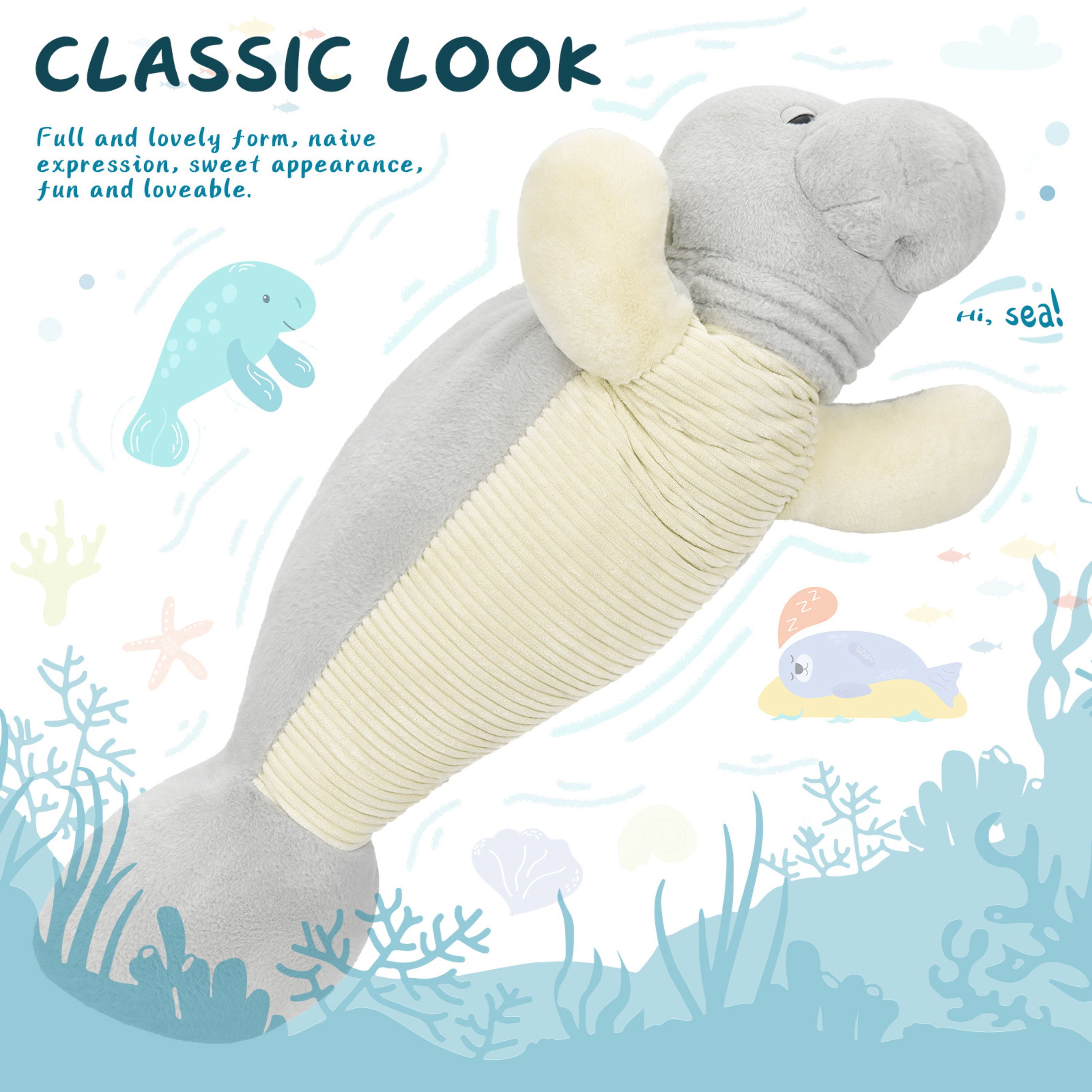 Muiteiur 47.2" Manatee Plush Toy Giant Manatee Stuffed Animal Body Pillow