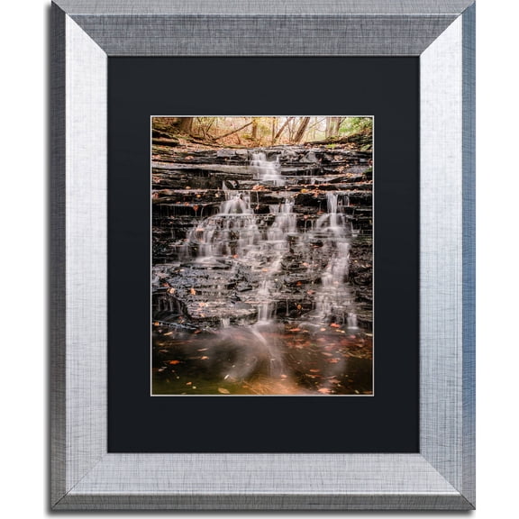 Trademark Fine Art "Hidden Falls" Canvas Art by Jason Shaffer, Black Matte, Silver Frame