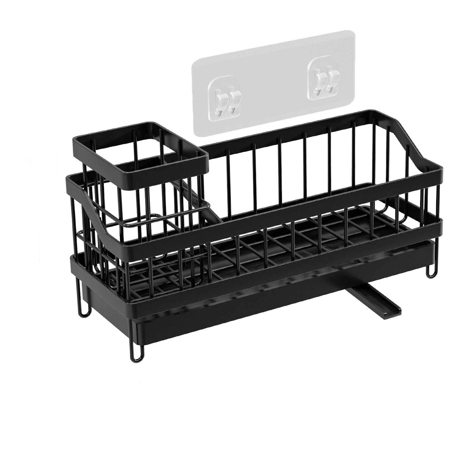 Bxaolu Dish Drying Rack for Kitchen Counter, Dish Rack with Cover Cutlery Holder, Multifunctional Adjustable Dish Dryer Drainer