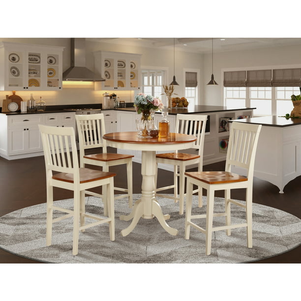 Javn5 Whi W 5 Pc Counter Height Dining, 36 Inch High Dining Table Set