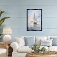 thumbnail image 2 of Stupell Industries Clouded Ocean Waves Sailboat Black Framed Floater Canvas Wall Art, design by LSR Design Studio, 31 x 21, 2 of 9
