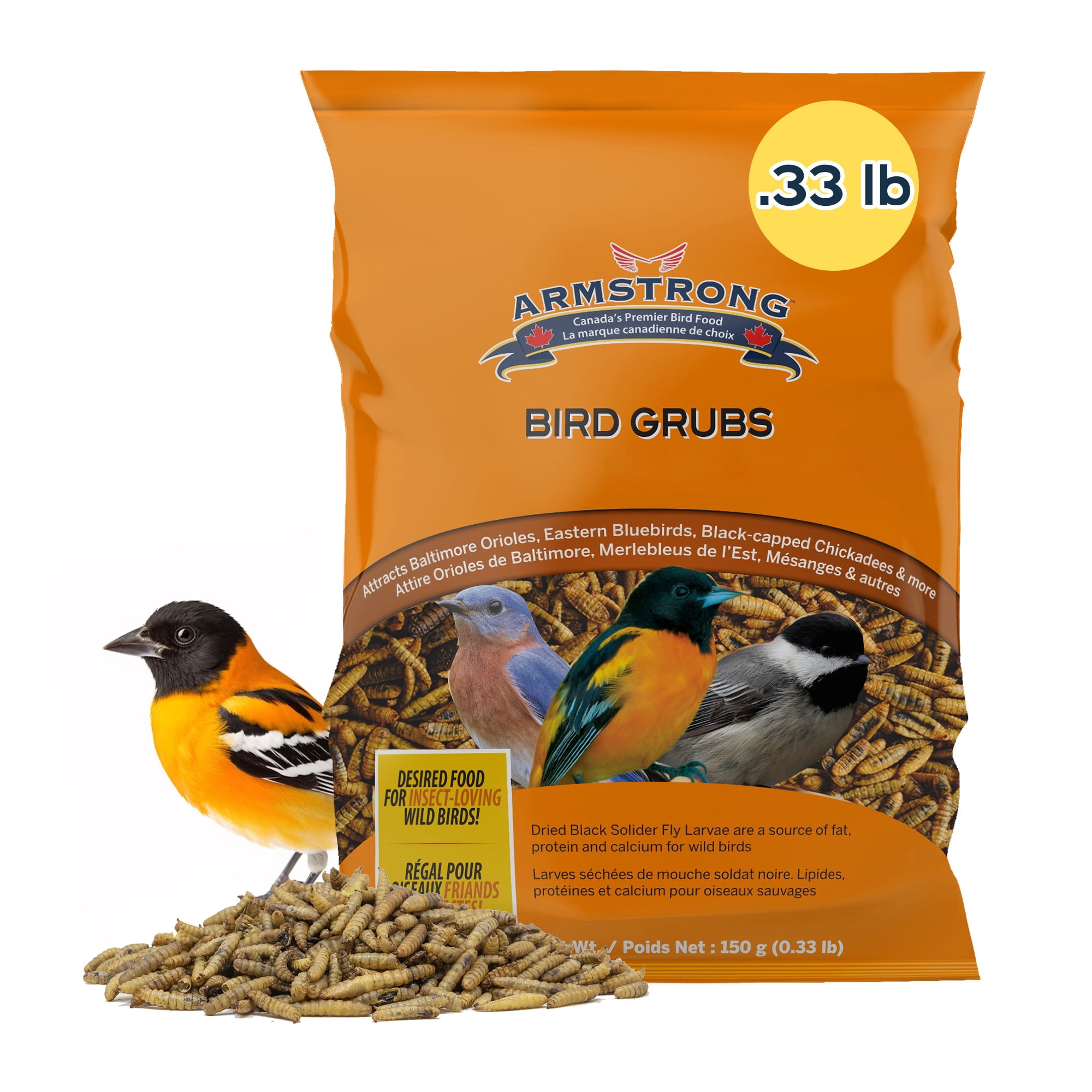 Armstrong Wild Bird Food Mealworm Alternative Bird Grubs, 0.3lbs
